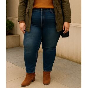 Stretch Skinny Jeans Medium Wash Plus Size 24